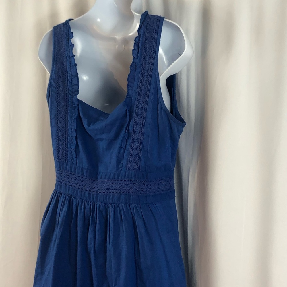 Maeve Anthropologie Cotton embellished sleeveless dress pockets 8 - Picture 10 of 16